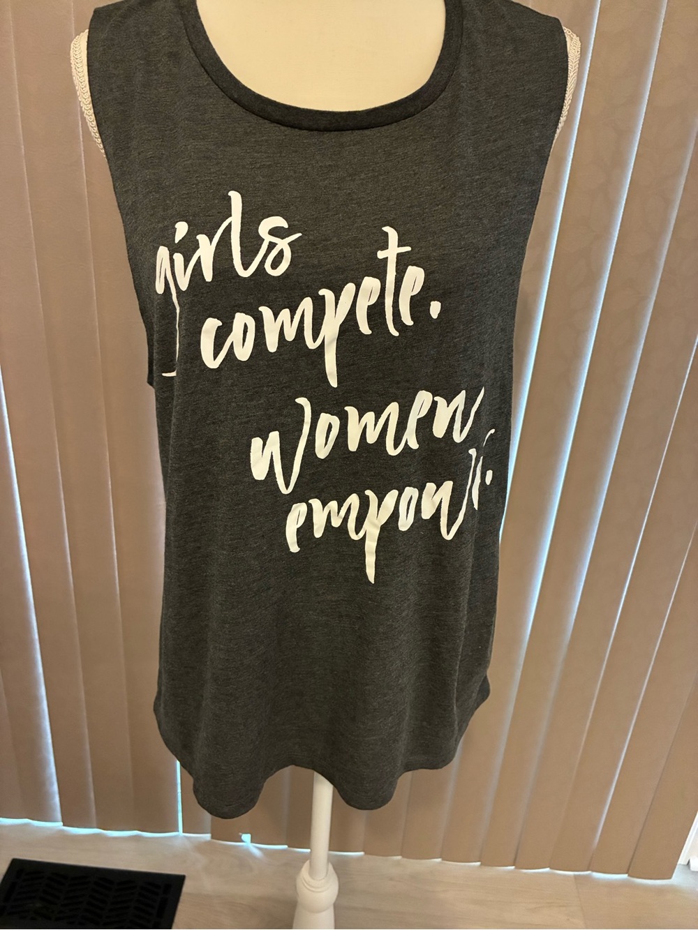 Bella Canvas Dark Charcoal Graphic Muscle Tee - White Script